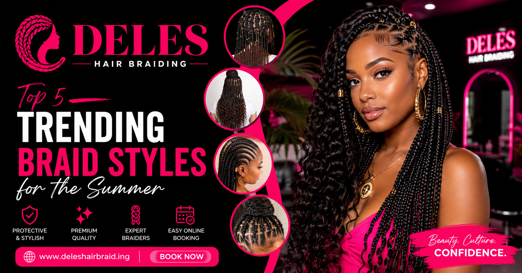 Top 5 Trending Braid Styles for the Summer.
